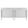 Work tables with sliding doors 2 units steel 240x50x(95-97)cm by vidaXL, Restoration - Ref: Foro24-3055903, Price: 514,14 €, ...