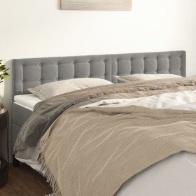 Cabeceros 2 unidades de terciopelo gris claro 90x5x78/88 cm de vidaXL, Cabeceros y pies de cama - Ref: Foro24-346510, Precio:...