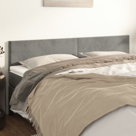 Cabeceros 2 unidades de terciopelo gris claro 90x5x78/88 cm de vidaXL, Cabeceros y pies de cama - Ref: Foro24-345838, Precio:...