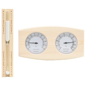 Hygrothermograph and hourglass for sauna 2 in 1 pine wood by vidaXL, sauna accessories - Ref: Foro24-51686, Price: 35,99 €, D...