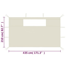 Gazebo side walls with windows 2 units cream by vidaXL, Accessories for pavilions and gazebos - Ref: Foro24-3070417, Price: 2...