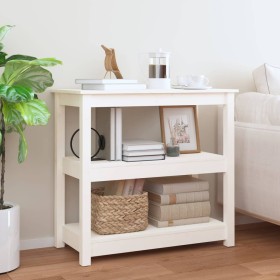 Solid white pine wood console table 80x40x74 cm by vidaXL, Side tables - Ref: Foro24-821670, Price: 84,99 €, Discount: %