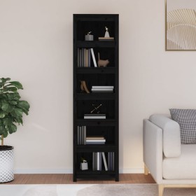 Solid black pine wood shelf 50x35x183 cm by vidaXL, Bookcases and shelves - Ref: Foro24-821723, Price: 163,99 €, Discount: %