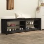 Banco zapatero de madera maciza de pino negro 160x36,5x50 cm de vidaXL, Zapateros y organizadores de calzado - Ref: Foro24-82...