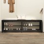 Banco zapatero de madera maciza de pino negro 160x36,5x50 cm de vidaXL, Zapateros y organizadores de calzado - Ref: Foro24-82...