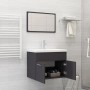 Conjunto de muebles de baño aglomerado gris de vidaXL, Muebles de baño - Ref: Foro24-3070867, Precio: 179,23 €, Descuento: %