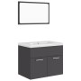 Conjunto de muebles de baño aglomerado gris de vidaXL, Muebles de baño - Ref: Foro24-3070867, Precio: 179,23 €, Descuento: %