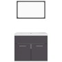 Conjunto de muebles de baño aglomerado gris de vidaXL, Muebles de baño - Ref: Foro24-3070867, Precio: 179,23 €, Descuento: %