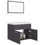 Conjunto de muebles de baño aglomerado gris de vidaXL, Muebles de baño - Ref: Foro24-3070867, Precio: 179,23 €, Descuento: %