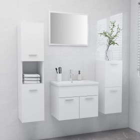 Weißes Badezimmermöbelset aus Holzwerkstoff von vidaXL, Badezimmermöbel - Ref: Foro24-3071090, Preis: 237,99 €, Rabatt: %