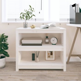 Estantería madera maciza de pino blanca 80x35x68 cm de vidaXL, Librerías y estanterías - Ref: Foro24-821675, Precio: 82,99 €,...