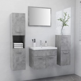 Conjunto de muebles de baño aglomerado gris hormigón de vidaXL, Muebles de baño - Ref: Foro24-3071094, Precio: 309,99 €, Desc...