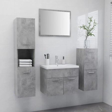 Concrete gray chipboard bathroom furniture set by vidaXL, Bathroom furniture - Ref: Foro24-3071094, Price: 309,99 €, Discount: %