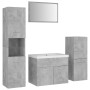 Conjunto de muebles de baño aglomerado gris hormigón de vidaXL, Muebles de baño - Ref: Foro24-3071094, Precio: 309,26 €, Desc...