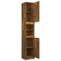 Smoked oak engineered wood bathroom cabinet 32x34x188.5 cm by vidaXL, Lockers and storage cabinets - Ref: Foro24-817069, Pric...