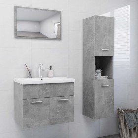 Badezimmermöbelset aus betongrauer Spanplatte von vidaXL, Badezimmermöbel - Ref: Foro24-3071139, Preis: 265,99 €, Rabatt: %