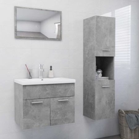 Conjunto de muebles de baño aglomerado gris hormigón de vidaXL, Muebles de baño - Ref: Foro24-3071139, Precio: 265,53 €, Desc...