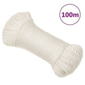 White 6 mm 100 m polypropylene work rope by vidaXL, Ropes and metal cords - Ref: Foro24-153042, Price: 16,79 €, Discount: %