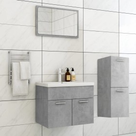 Badezimmermöbelset aus betongrauer Spanplatte von vidaXL, Badezimmermöbel - Ref: Foro24-3071184, Preis: 224,99 €, Rabatt: %