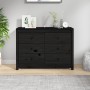 Armario auxiliar madera maciza de pino negro 100x40x72 cm de vidaXL, Aparadores - Ref: Foro24-821768, Precio: 180,87 €, Descu...