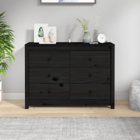 Armario auxiliar madera maciza de pino negro 100x40x72 cm de vidaXL, Aparadores - Ref: Foro24-821768, Precio: 180,97 €, Descu...