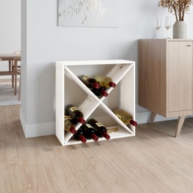 Solid white pine wood wine rack 62x25x62 cm by vidaXL, Wine and liquor cabinets - Ref: Foro24-821760, Price: 55,99 €, Discoun...