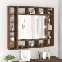 Mueble con espejo y LED marrón roble 91x15x76,5 cm de vidaXL, Tocadores de baño - Ref: Foro24-820450, Precio: 64,99 €, Descue...