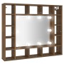 Mueble con espejo y LED marrón roble 91x15x76,5 cm de vidaXL, Tocadores de baño - Ref: Foro24-820450, Precio: 64,99 €, Descue...