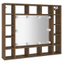 Mueble con espejo y LED marrón roble 91x15x76,5 cm de vidaXL, Tocadores de baño - Ref: Foro24-820450, Precio: 64,99 €, Descue...