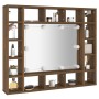 Mueble con espejo y LED marrón roble 91x15x76,5 cm de vidaXL, Tocadores de baño - Ref: Foro24-820450, Precio: 64,99 €, Descue...