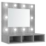 Mueble con espejo y LED color gris Sonoma 60x31,5x62 cm de vidaXL, Tocadores de baño - Ref: Foro24-820455, Precio: 55,99 €, D...