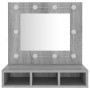 Mueble con espejo y LED color gris Sonoma 60x31,5x62 cm de vidaXL, Tocadores de baño - Ref: Foro24-820455, Precio: 55,99 €, D...