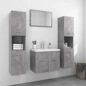 Conjunto de muebles de baño aglomerado gris hormigón de vidaXL, Muebles de baño - Ref: Foro24-3071229, Precio: 341,99 €, Desc...