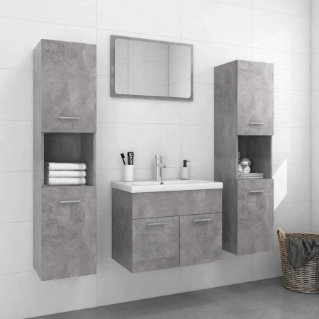 Conjunto de muebles de baño aglomerado gris hormigón de vidaXL, Muebles de baño - Ref: Foro24-3071229, Precio: 341,99 €, Desc...