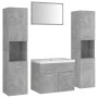 Conjunto de muebles de baño aglomerado gris hormigón de vidaXL, Muebles de baño - Ref: Foro24-3071229, Precio: 341,99 €, Desc...