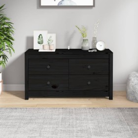 Solid black pine wood auxiliary cabinet 100x40x54 cm by vidaXL, Sideboards - Ref: Foro24-821778, Price: 147,99 €, Discount: %