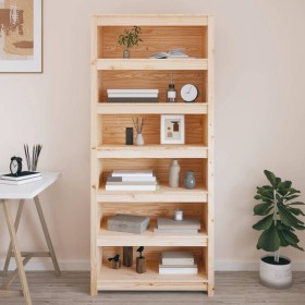 Solid pine wood shelf 80x35x183 cm by vidaXL, Bookcases and shelves - Ref: Foro24-821694, Price: 180,99 €, Discount: %