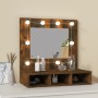 Mueble con espejo y LED color roble ahumado 60x31,5x62 cm de vidaXL, Tocadores de baño - Ref: Foro24-820454, Precio: 48,99 €,...