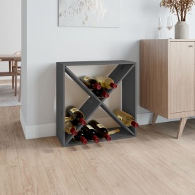 Solid gray pine wood wine rack 62x25x62 cm by vidaXL, Wine and liquor cabinets - Ref: Foro24-821761, Price: 68,99 €, Discount: %