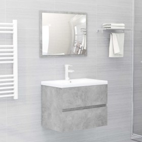 Conjunto de muebles de baño aglomerado gris hormigón de vidaXL, Muebles de baño - Ref: Foro24-3071589, Precio: 136,99 €, Desc...