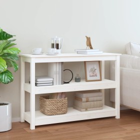 Solid white pine wood console table 110x40x74 cm by vidaXL, Side tables - Ref: Foro24-821665, Price: 131,09 €, Discount: %