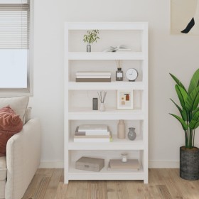 Solid pine wood white bookshelf 80x35x154 cm by vidaXL, Bookcases and shelves - Ref: Foro24-821690, Price: 135,92 €, Discount: %