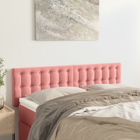 Cabeceros 2 unidades terciopelo rosa 72x5x78/88 cm de vidaXL, Cabeceros y pies de cama - Ref: Foro24-346475, Precio: 63,19 €,...