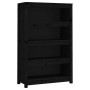 Estantería madera maciza de pino negra 80x35x126 cm de vidaXL, Librerías y estanterías - Ref: Foro24-821688, Precio: 136,08 €...