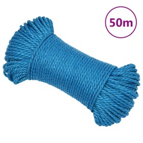 Cuerda de trabajo polipropileno azul 6 mm 50 m de vidaXL, Sogas y cuerdas metálicas - Ref: Foro24-152963, Precio: 9,35 €, Des...