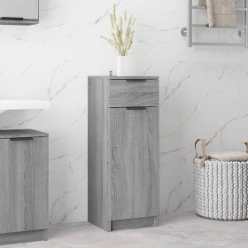 Gray Sonoma plywood bathroom cabinet 32x34x90 cm by vidaXL, Lockers and storage cabinets - Ref: Foro24-817058, Price: 62,46 €...