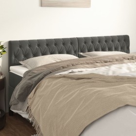 Cabeceros 2 unidades de terciopelo gris oscuro 100x7x78/88 cm de vidaXL, Cabeceros y pies de cama - Ref: Foro24-346391, Preci...