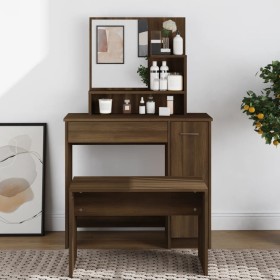 Dresser with mirror in brown oak color 86.5x35x136 cm by vidaXL, Bedroom Dressers - Ref: Foro24-820495, Price: 85,00 €, Disco...