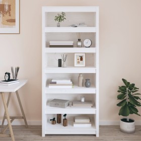 Solid white pine wood shelf 80x35x183 cm by vidaXL, Bookcases and shelves - Ref: Foro24-821695, Price: 227,99 €, Discount: %