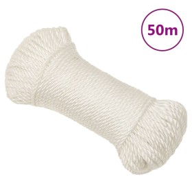 Cuerda de trabajo polipropileno blanco 8 mm 50 m de vidaXL, Sogas y cuerdas metálicas - Ref: Foro24-153046, Precio: 14,99 €, ...